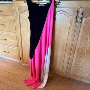 Calvin Klein Black and Pink Maxi Dress